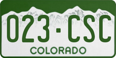CO license plate 023CSC