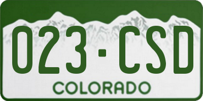 CO license plate 023CSD