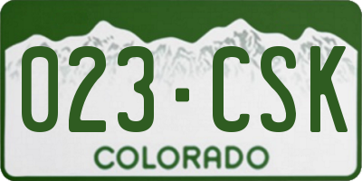 CO license plate 023CSK