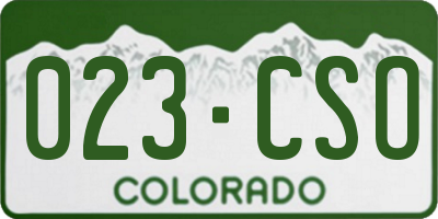 CO license plate 023CSO