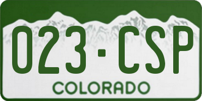 CO license plate 023CSP