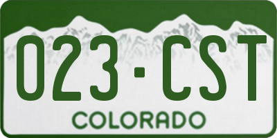 CO license plate 023CST