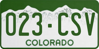CO license plate 023CSV