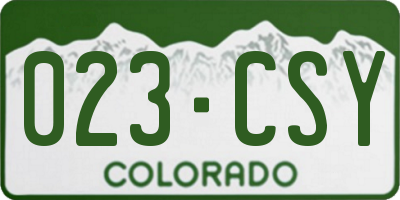 CO license plate 023CSY
