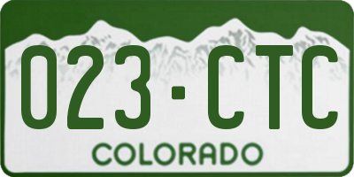 CO license plate 023CTC
