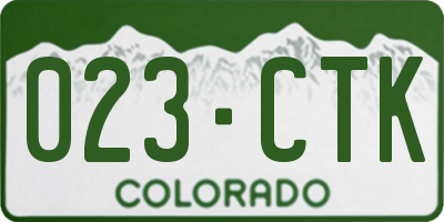 CO license plate 023CTK