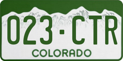 CO license plate 023CTR