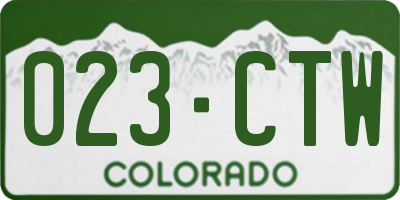 CO license plate 023CTW