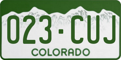 CO license plate 023CUJ