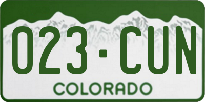 CO license plate 023CUN