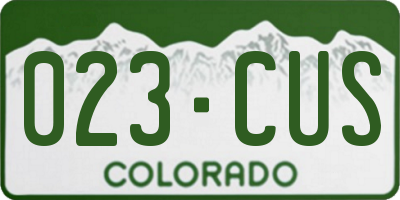 CO license plate 023CUS