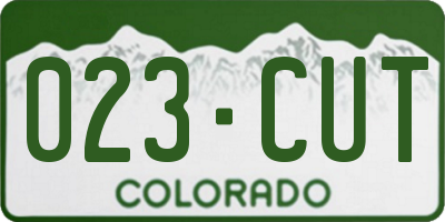 CO license plate 023CUT