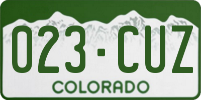 CO license plate 023CUZ