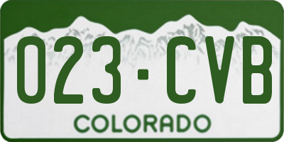 CO license plate 023CVB
