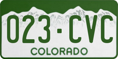 CO license plate 023CVC