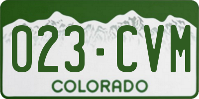 CO license plate 023CVM