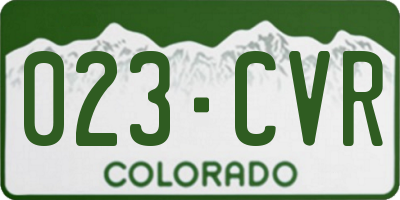 CO license plate 023CVR