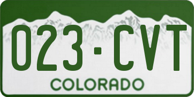 CO license plate 023CVT