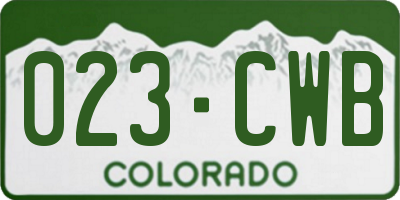 CO license plate 023CWB