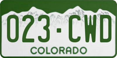 CO license plate 023CWD