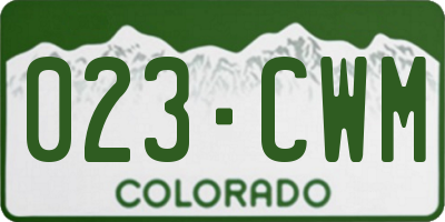 CO license plate 023CWM
