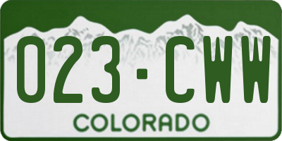 CO license plate 023CWW