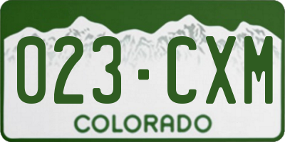 CO license plate 023CXM