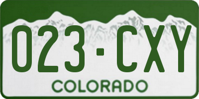 CO license plate 023CXY