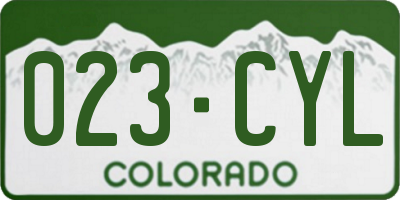 CO license plate 023CYL