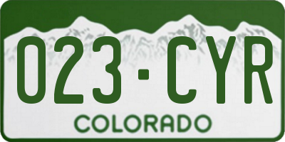CO license plate 023CYR