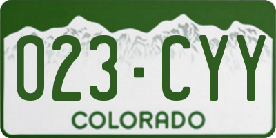 CO license plate 023CYY