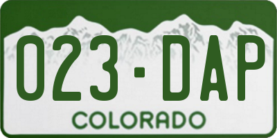 CO license plate 023DAP