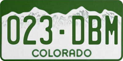 CO license plate 023DBM