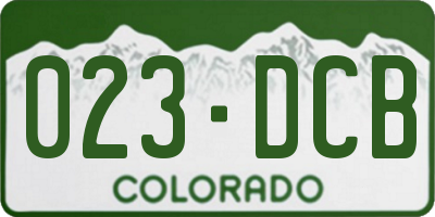 CO license plate 023DCB