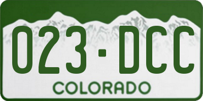 CO license plate 023DCC