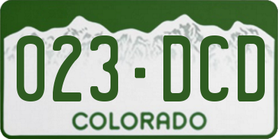 CO license plate 023DCD