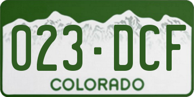 CO license plate 023DCF