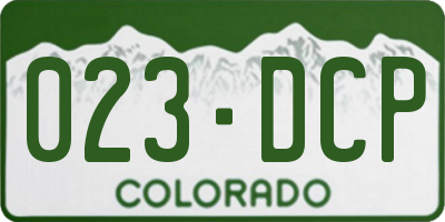 CO license plate 023DCP