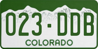 CO license plate 023DDB