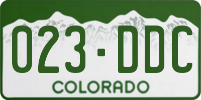 CO license plate 023DDC