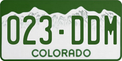 CO license plate 023DDM