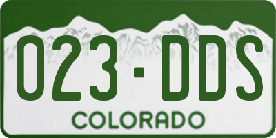 CO license plate 023DDS