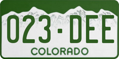 CO license plate 023DEE