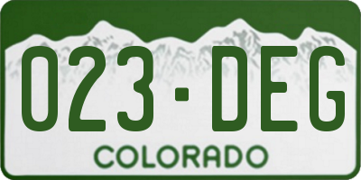 CO license plate 023DEG
