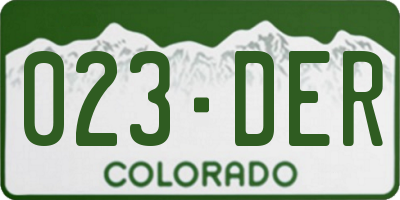 CO license plate 023DER