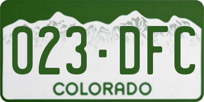 CO license plate 023DFC