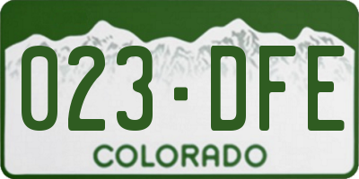 CO license plate 023DFE