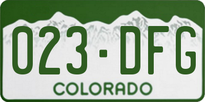 CO license plate 023DFG