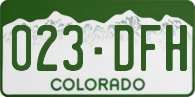 CO license plate 023DFH