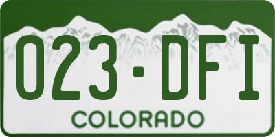 CO license plate 023DFI